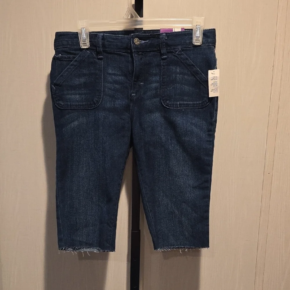 (J7) Old Navy Flare Dark Blue Shorts, Sz 16 Girls